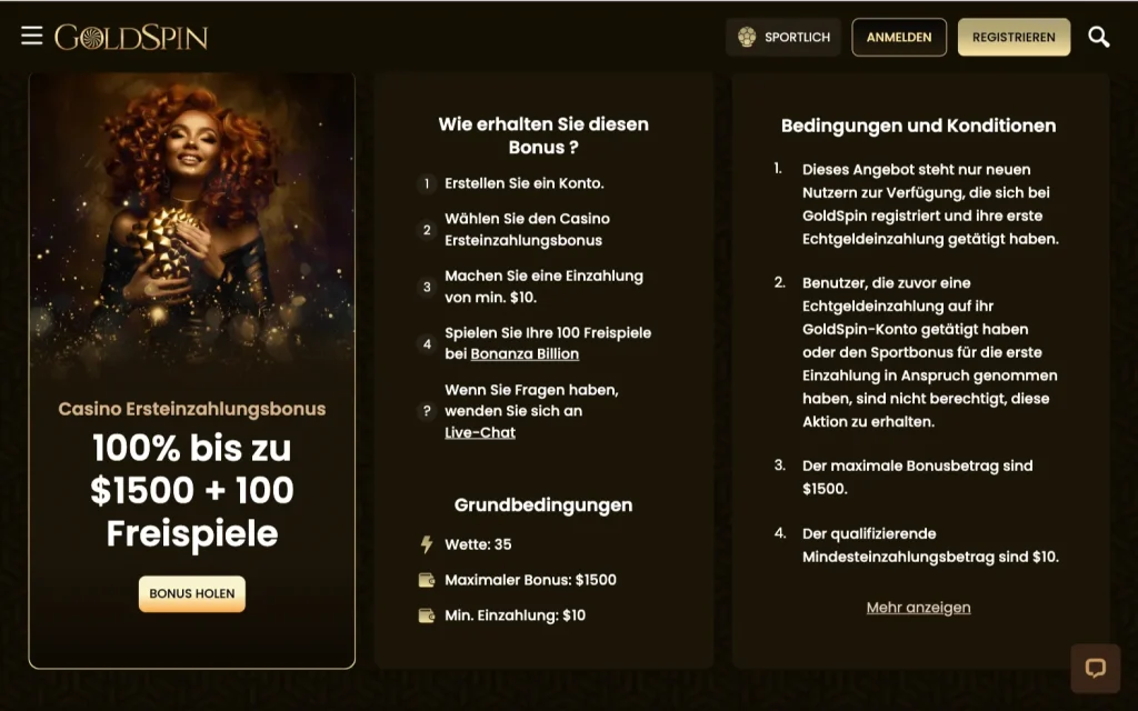 GoldSpin-Einzahlungsbonus